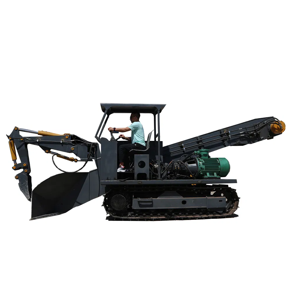 Mini Crawler Electric Tunnel Grilled Slag Machine Track Rock Mucking Loader with Bucket